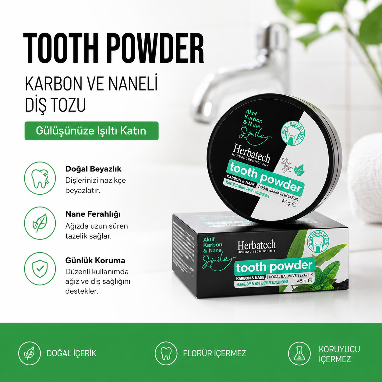 Herbatech Diş Tozu 45 g