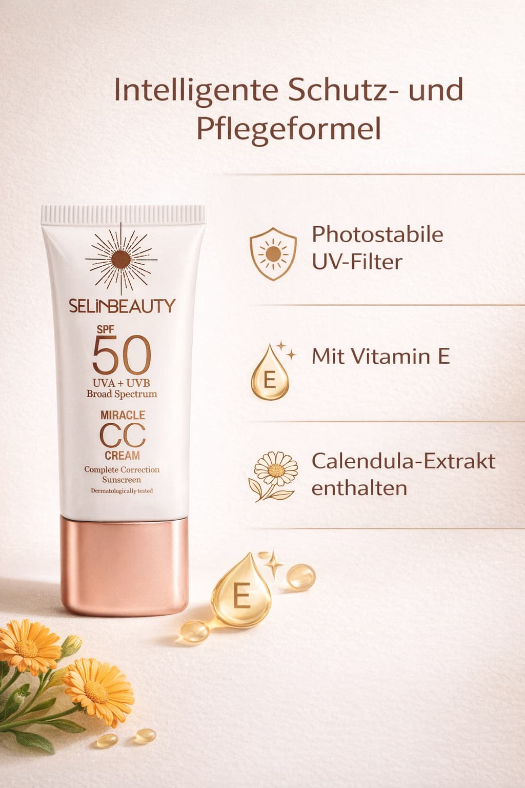 Miracle CC Cream SPF 50 UVA + UVB Color Correction 50ml