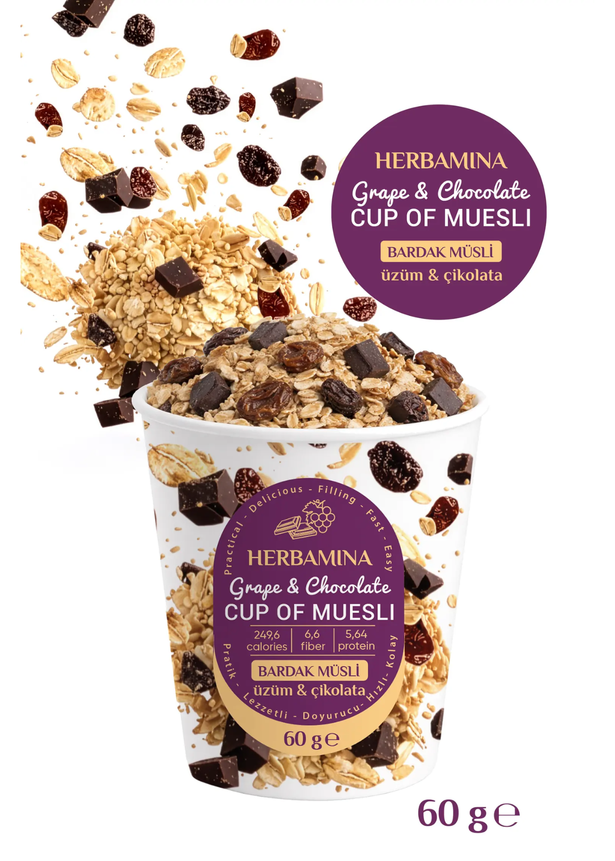 Herbamina Bardakta Müsli 60 g